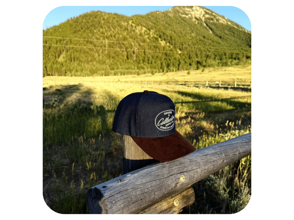 Stand Out Hat | Denim / Brown Suede